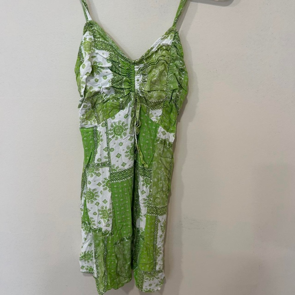Green and White Sundress
